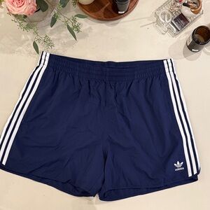 Adidas Dark Blue Sports Shorts with White Stripes sz XXL